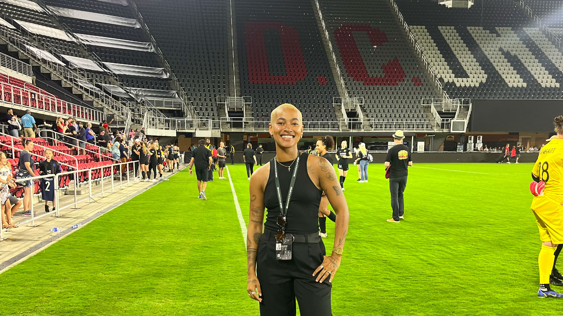 Maya Stephen posing at Audi Field