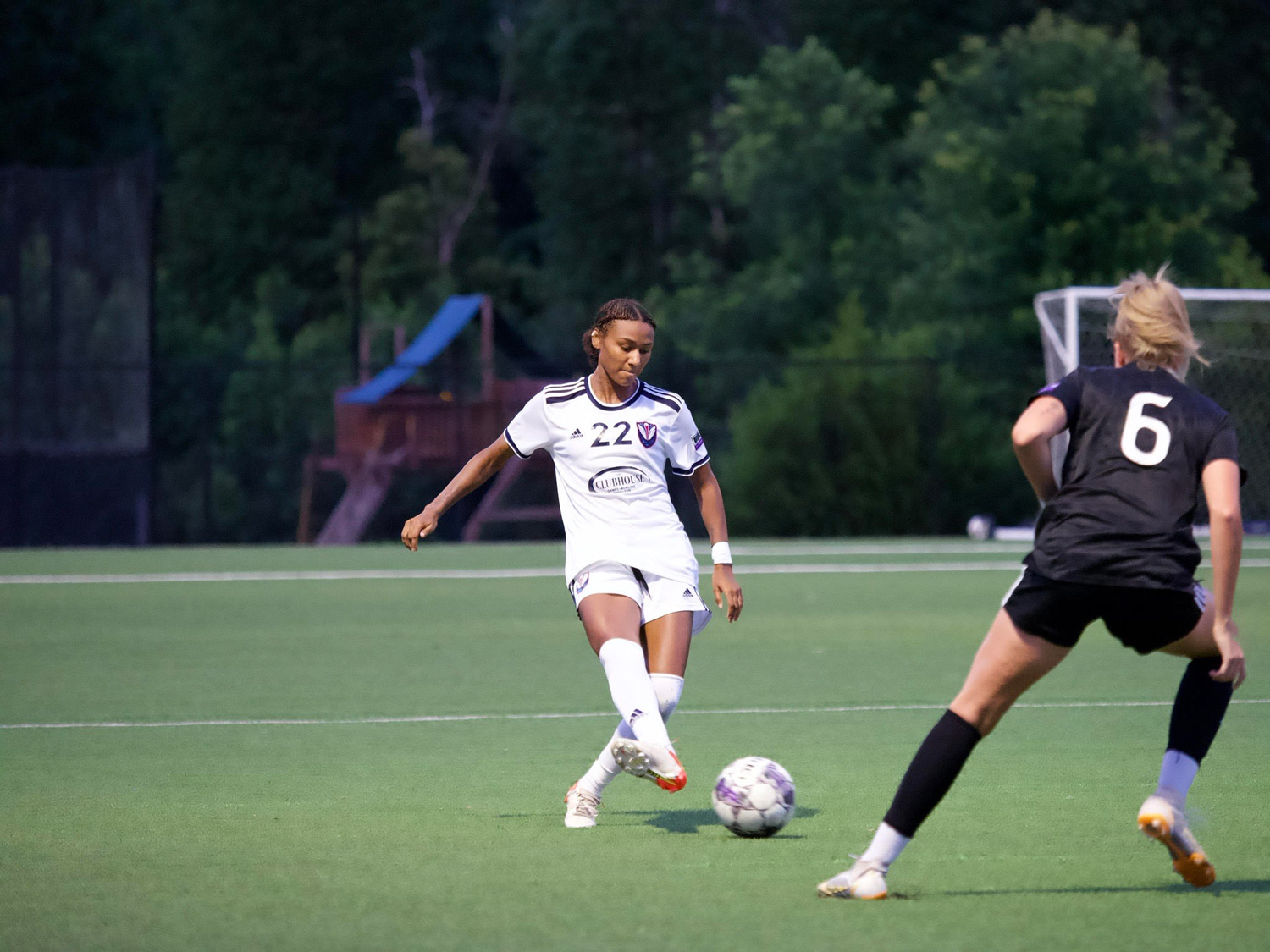 Jhenesis Ellerbe kicking a ball