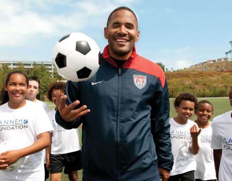 Tony Sanneh and kids from his foundation